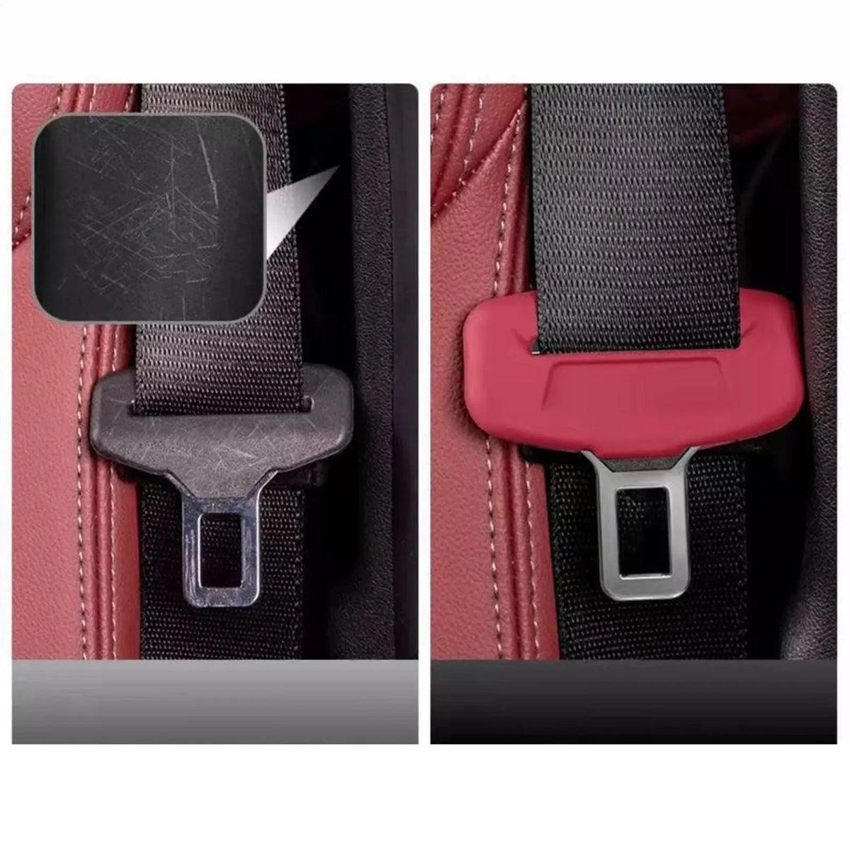 Silicone Seat Belt Buckle Protector Cover – 4-Pack Universal Seat Belt Accessory Axl