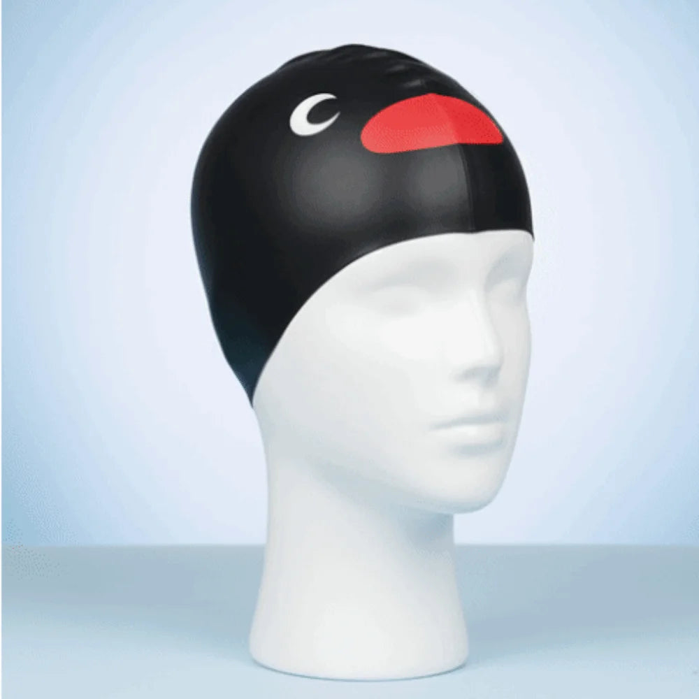Penguin Silicone Swimming Cap – Waterproof Ear Protection Silicone Swim Cap Axl