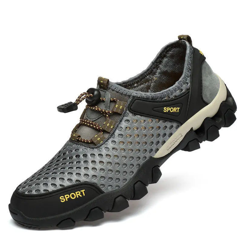 YBQJOO Men's Breathable Mesh Sneakers – Lace-Up Casual Shoe Casual Mesh Sneakers Axl Grey 44