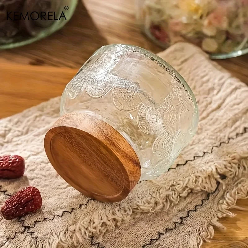 Retro Crabapple Airtight Glass Storage Jars | 1 or 3 Pcs Set Glass Storage Jars Axl