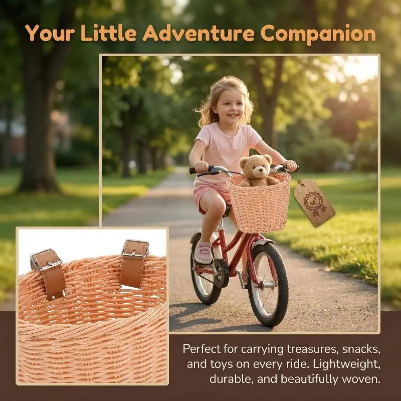 Waterproof Rattan Woven Bike Basket – Removable Front Handlebar Bike Handlebar Basket Axl