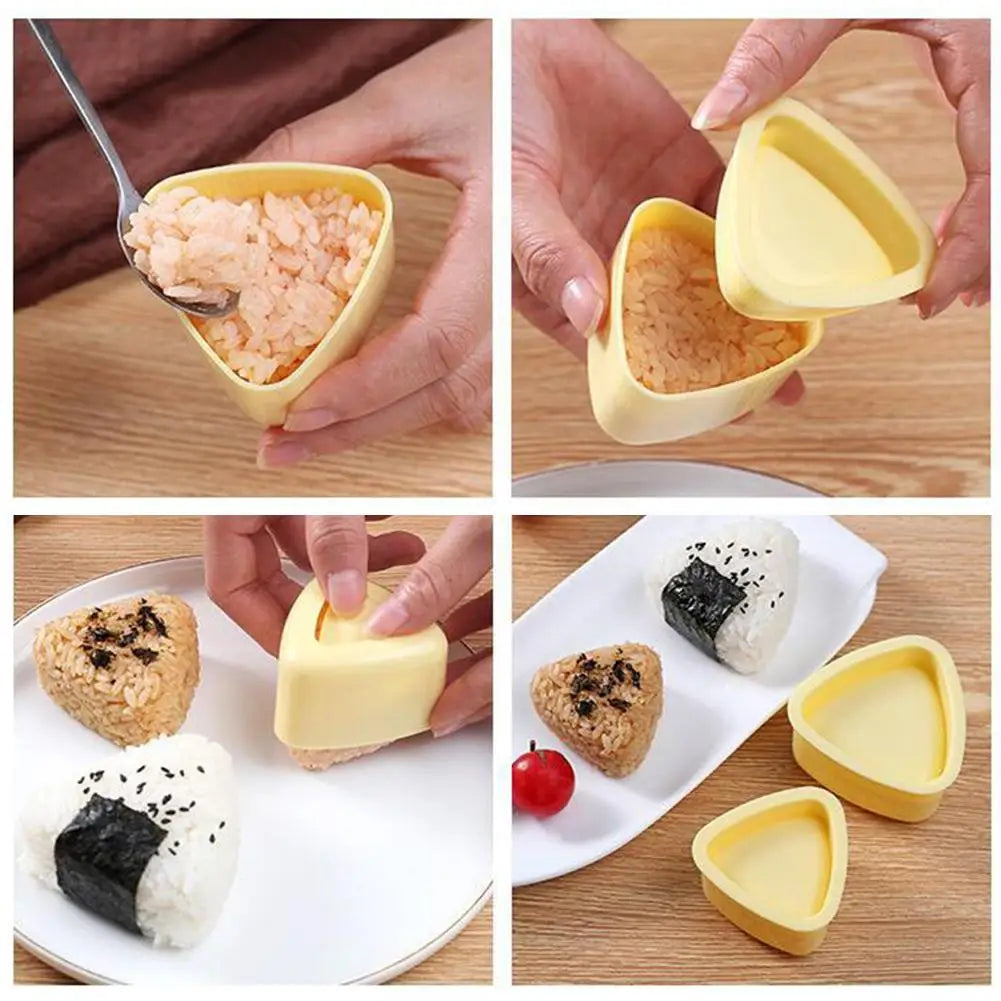 Triangle Rice Ball Mold Set – DIY Onigiri & Sushi Press Tool Sushi Rice Mold Axl