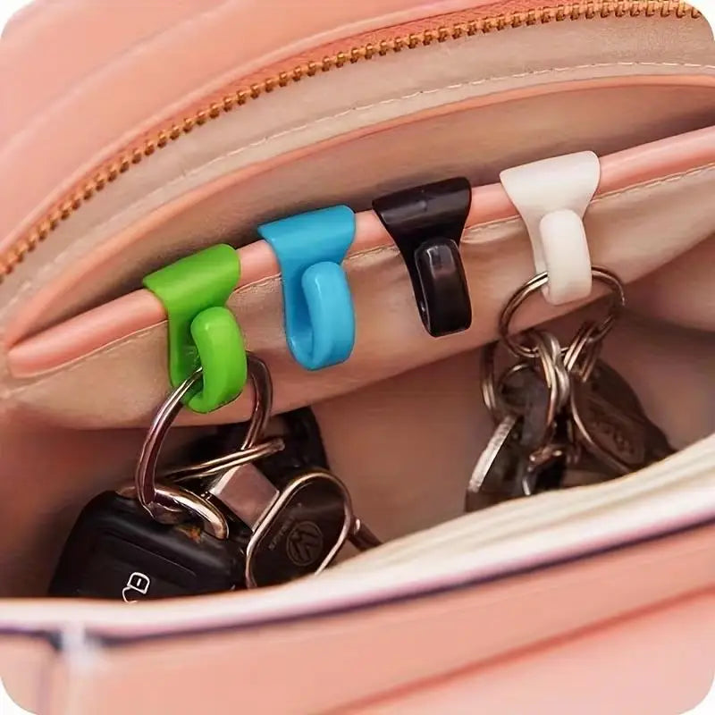 4-Pack Anti-Loss Key Hooks – Plastic Key Organizer for Bag & Car Key Hook Organizer Axl