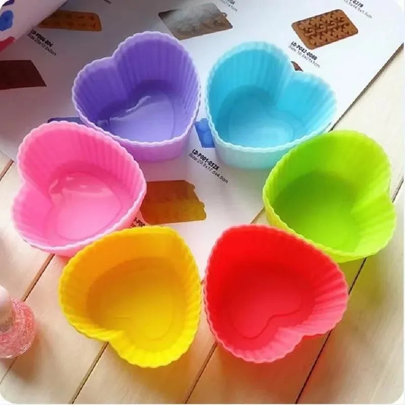 6-Piece Silicone Cupcake Molds – Reusable Nonstick Baking Liners Silicone Baking Molds Axl