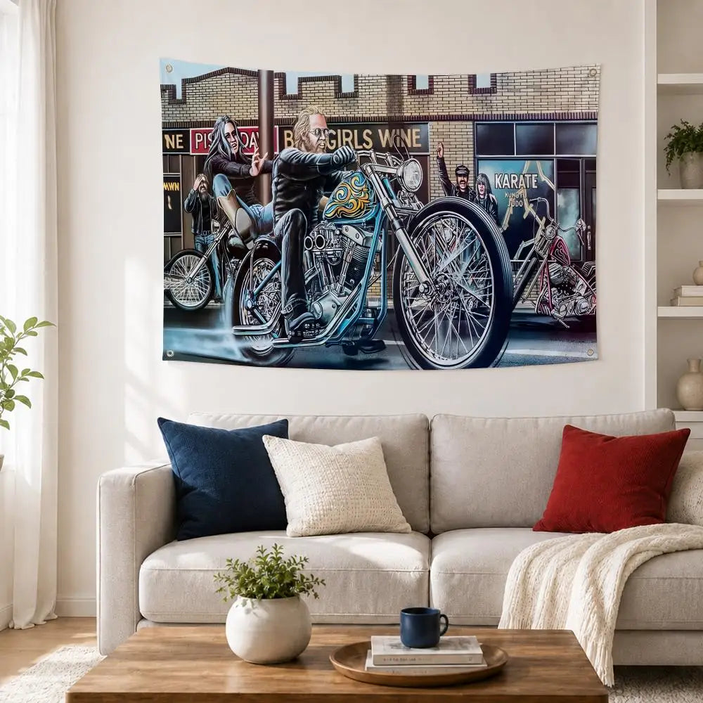 Easy Rider Movie Wall Flag – Indoor & Outdoor Art Banner Decorative Wall Flag Axl