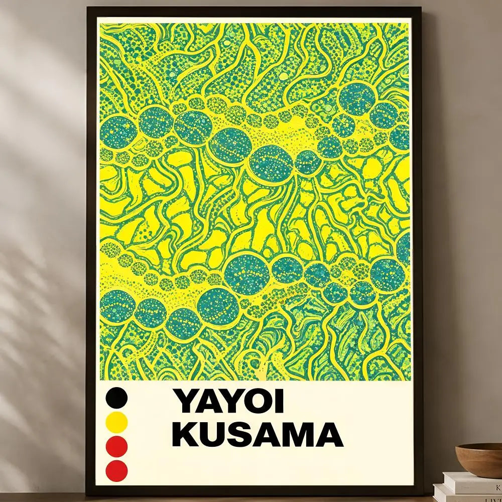 Yayoi Kusama Wall Art Poster – Self-Stick Waterproof HD Wall Art Poster Axl White10 15X20cmNoframe