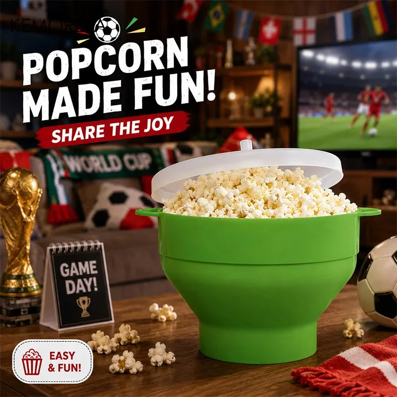 KEMORELA 3L Foldable Silicone Microwave Popcorn Maker | BPA-Free Microwave Popcorn Maker Axl