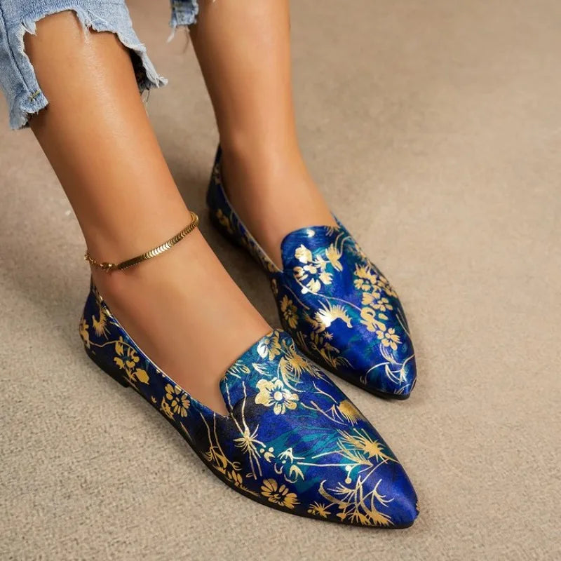 Leopard Print Women's Pointed Toe Slip-On Flats & Loafers Women's Slip-On Flats Axl