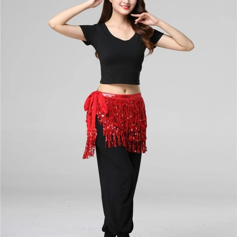 Shiny Sequin Tassel Belly Dance Waist Chain Belt – Women Belly Dance Belt Axl