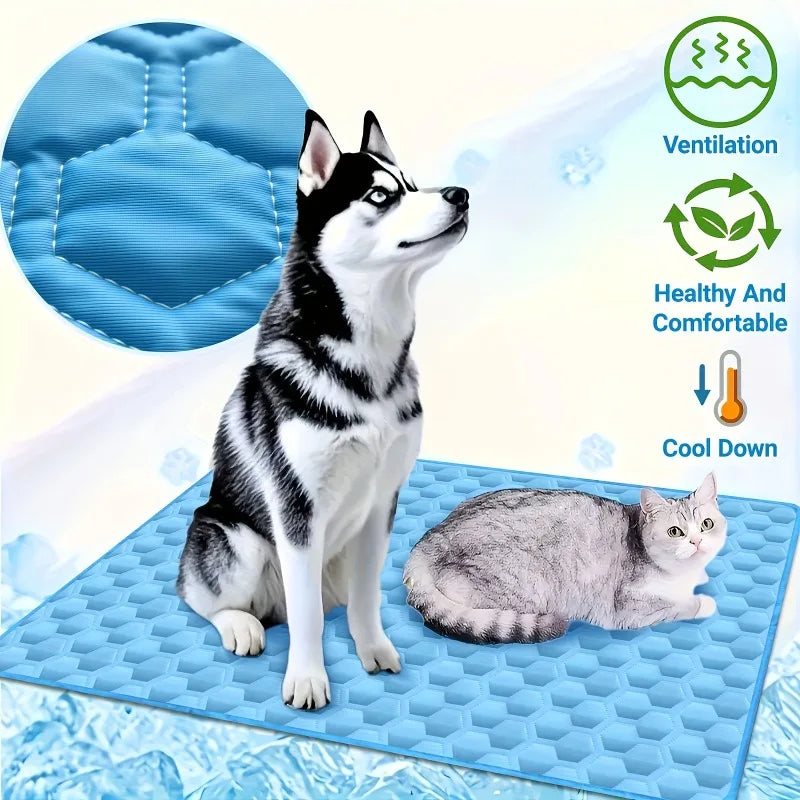 Pet Cooling Mat for Cats & Dogs – Breathable Lightweight Pad Pet Cooling Mat Axl