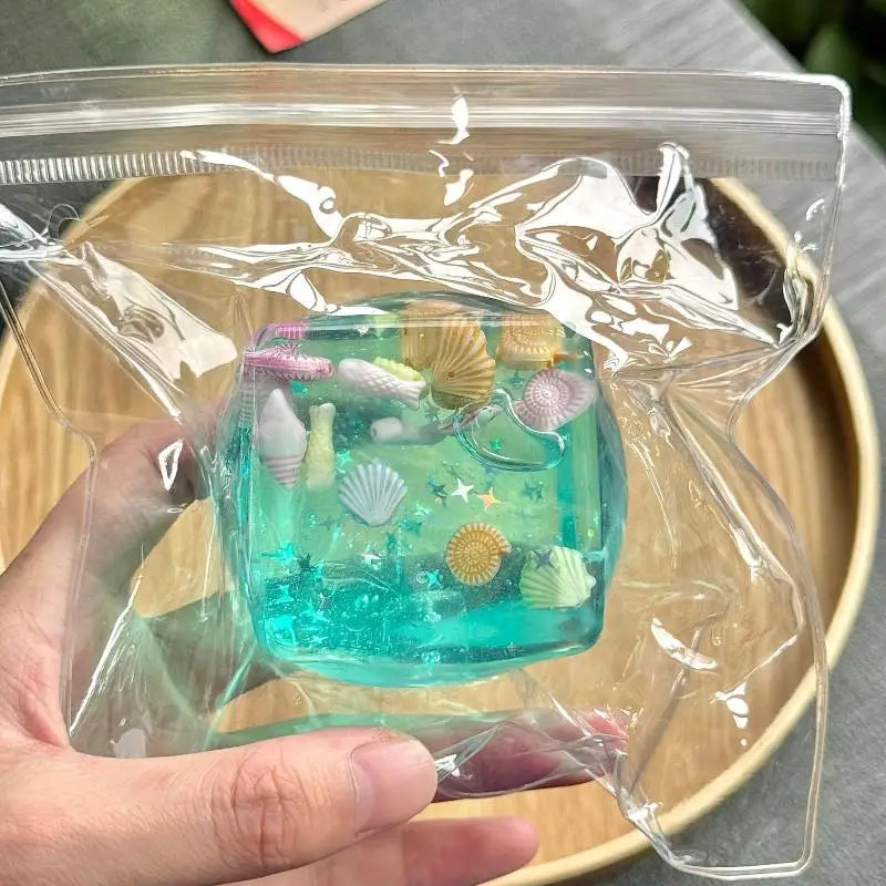 Slow Rise Ocean Stress Ball – Sensory Squeeze Cube Toy Sensory Squeeze Toy Axl