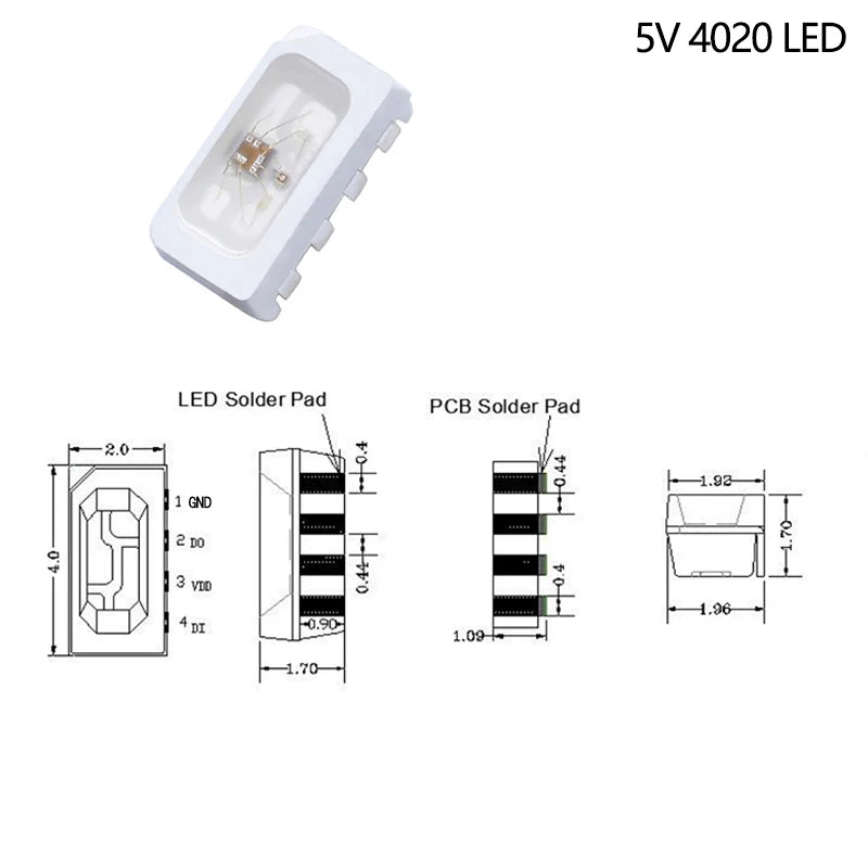 WS2812B 5V Addressable RGB LED SMD Chips – Full Color Pixel Addressable LED Chip Axl 5V 4020 LED 1000Pcs