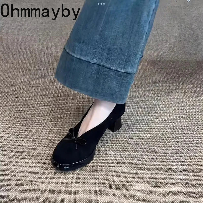 Women's Platform Mary Jane Pumps | Butterfly-Knot Heels Platform Mary Jane Pumps Axl