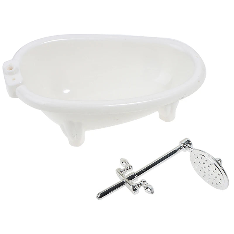 Dollhouse Miniature Bathtub – 1/6 Scale Bathroom Furniture Toy Dollhouse Accessory Axl one size