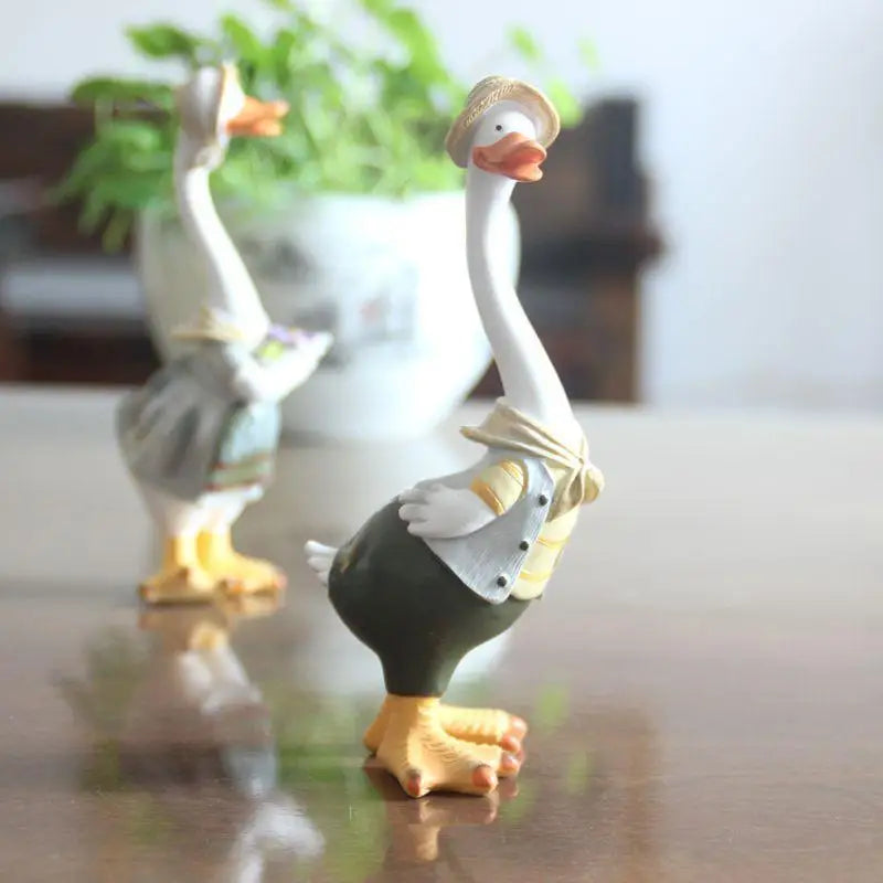 Resin Duck Family Garden Statue | Courtyard & Home Décor Garden Figurine Axl Duck b