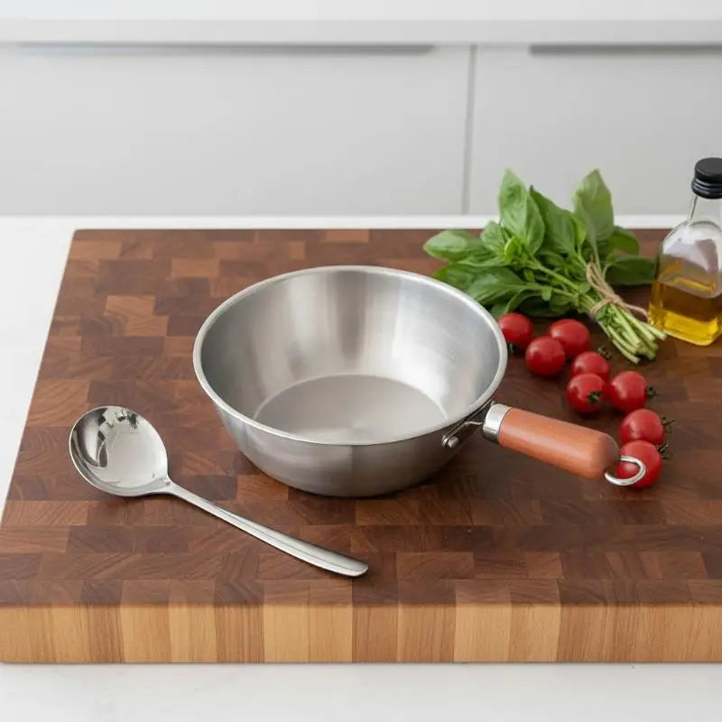 Stainless Steel Mini Saucepot with Wood Handle & Spoon Mini Saucepot Axl
