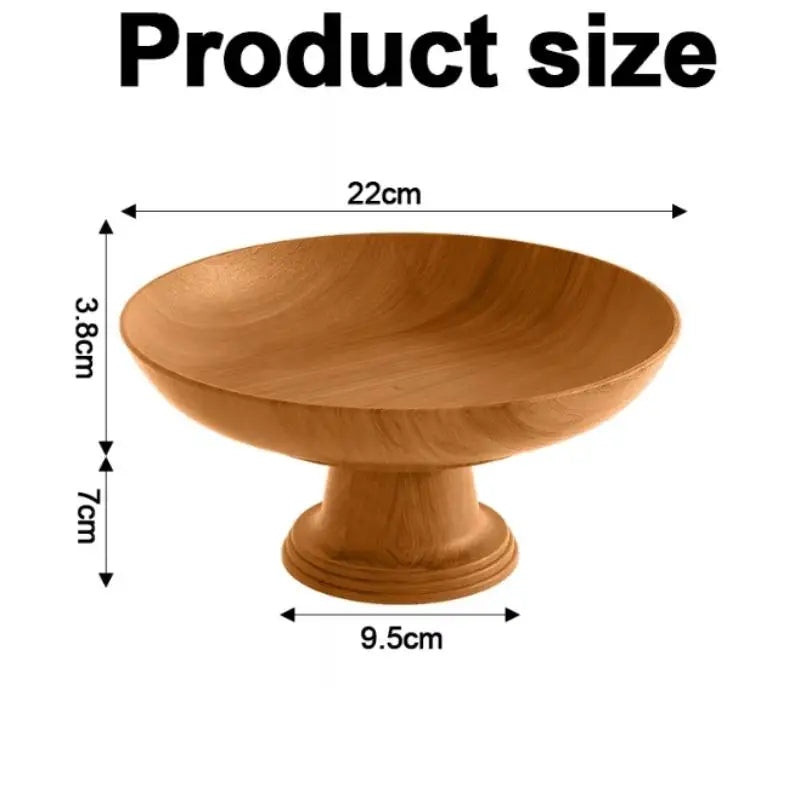 Nordic Wood-Grain Fruit Tray – Detachable Pedestal Snack Plate Fruit Serving Tray Axl