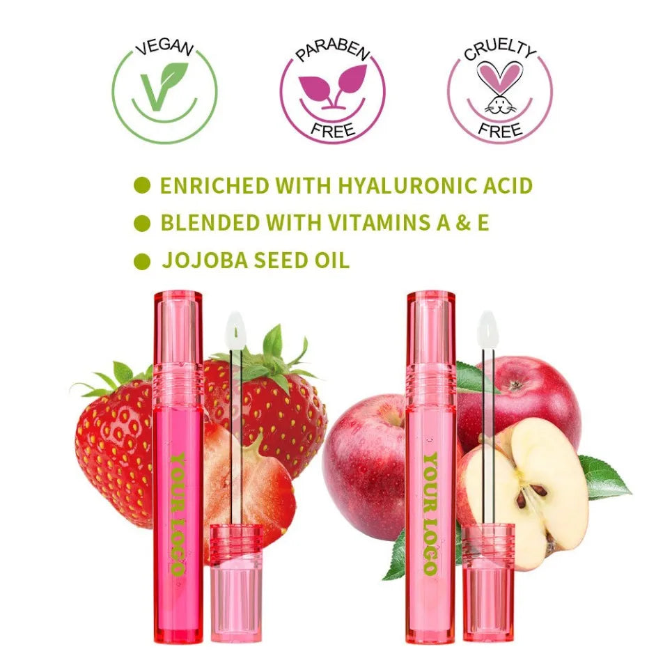 Fruit Flavor Hydrating Lip Oil | Vegan Private Label Wholesale Lip Oil Gloss Axl