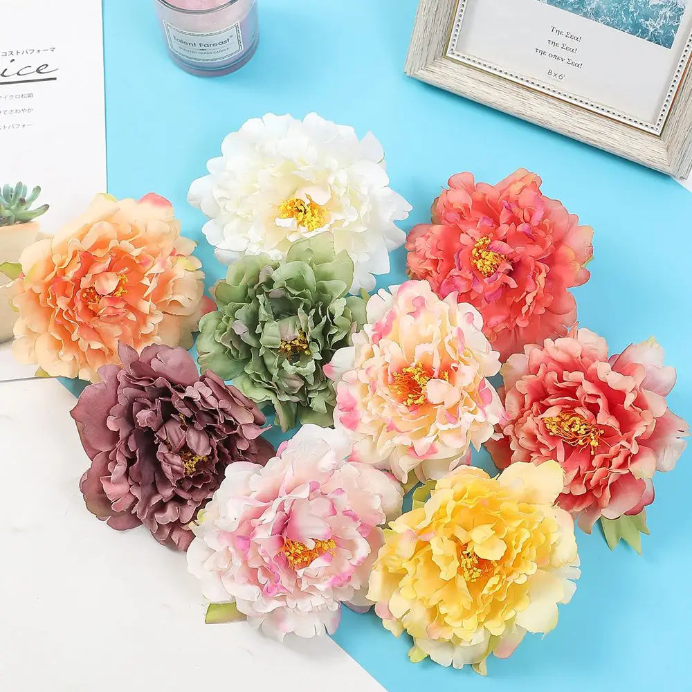 Artificial Silk Peony Flower Heads 10/20 Pcs – Wedding & Home Decor Artificial Silk Flowers Axl