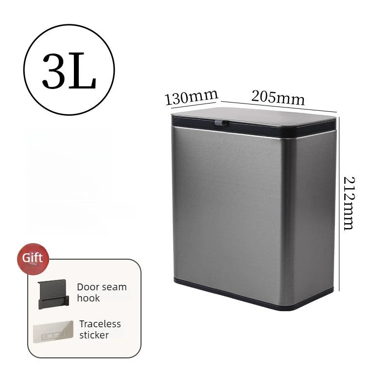 Wall Mounted Stainless Steel Trash Can with Lid – 8L Wall Mounted Trash Can Axl 3L-Gray