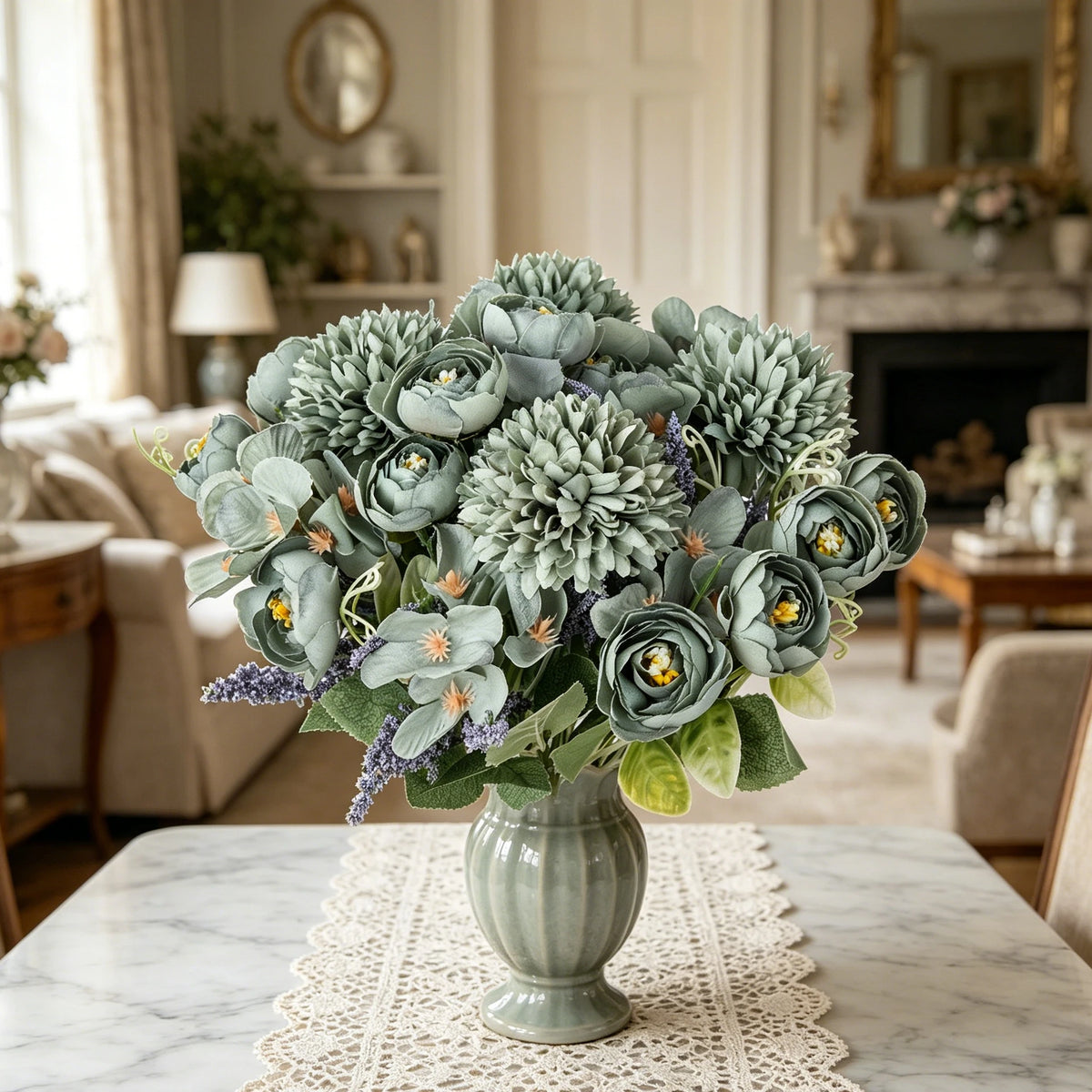 Silk Hydrangea Rose Bud Artificial Flowers – Wedding & Home Décor Artificial Silk Flowers Axl