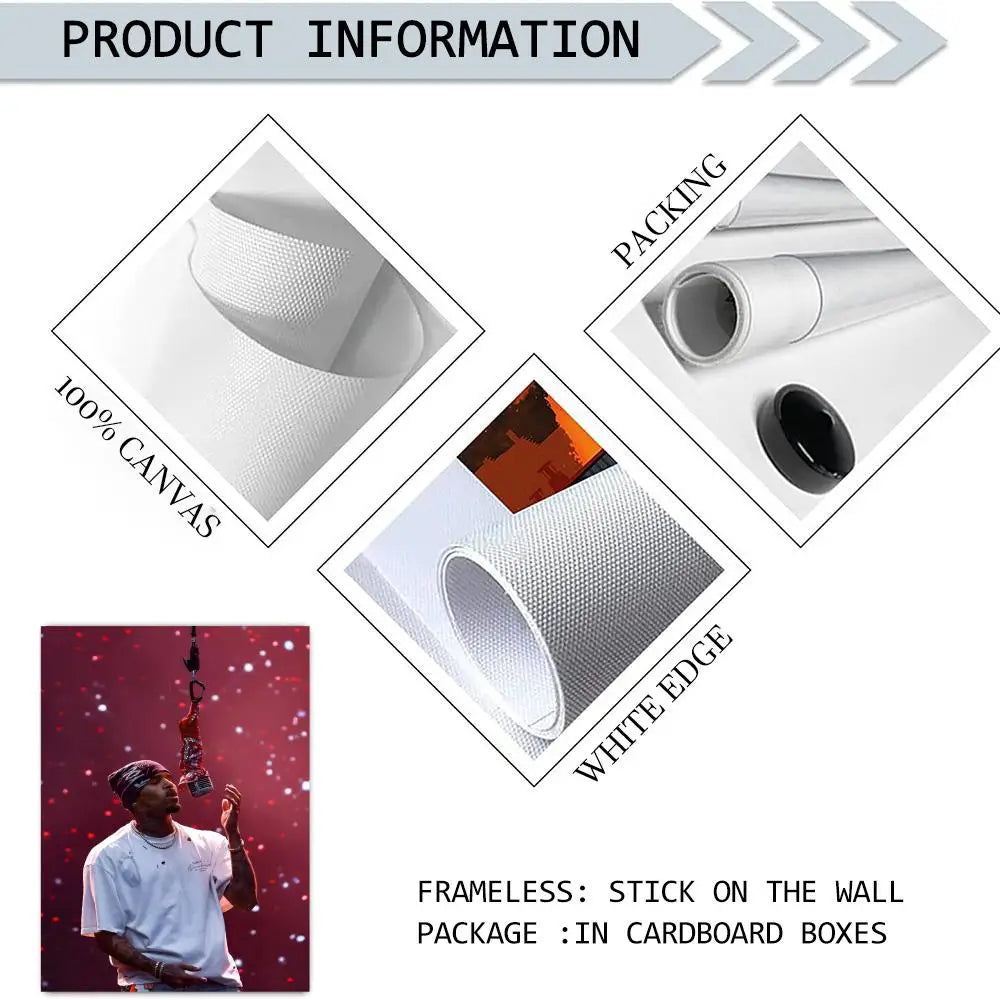 Chris Brown Canvas Wall Art Poster – Unframed Home Décor Canvas Wall Art Axl