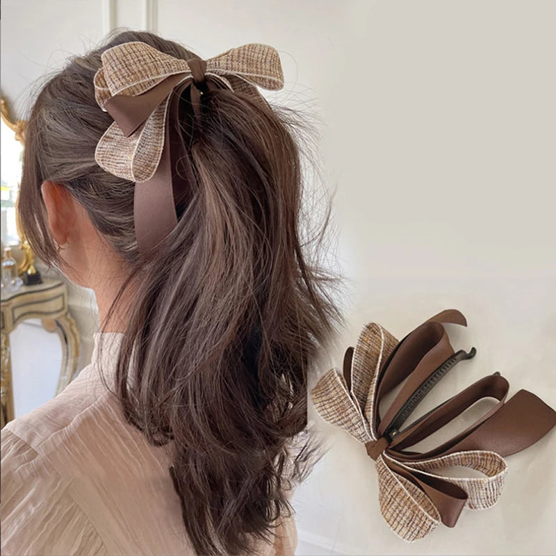 Korean Bow Hair Clip – High Ponytail Barrette for Women Bow Hair Clip Axl