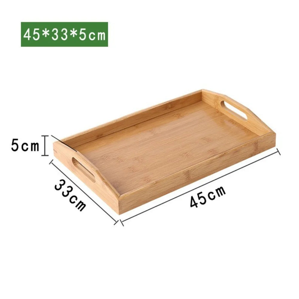 Retro Bamboo Storage Tray Organizer – Coffee Table & Tea Tray Bamboo Serving Tray Axl 45-33-5cm