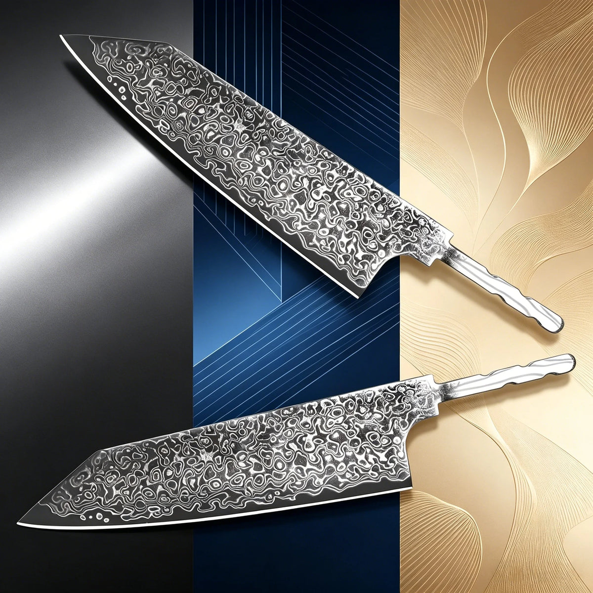 Hand Forged Damascus Steel Cleaver Blade Blank – 12.4" Damascus Cleaver Blade Axl