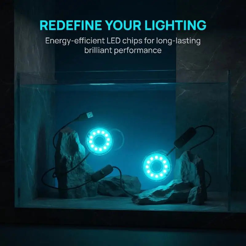 USB LED Submersible Aquarium Light – Colorful Waterproof Lamp Aquarium LED Light Axl