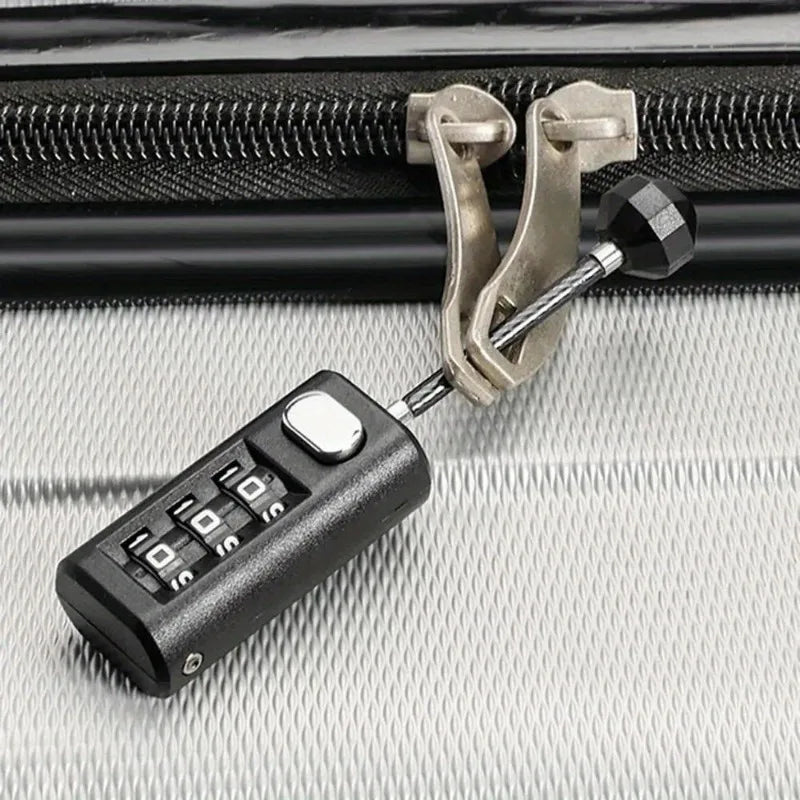 Mini 3-Digit Resettable Combination Padlock – Luggage & Backpack Combination Padlock Axl