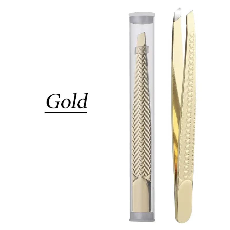Professional Stainless Steel Tweezers – Eyebrow & Lash Tool Precision Tweezers Axl 1pcs B