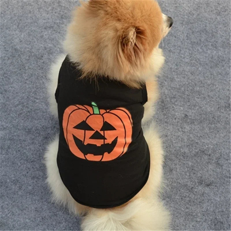 Halloween Pumpkin Dog & Cat Shirt – Cotton Pet Costume Pet Costume Shirt Axl