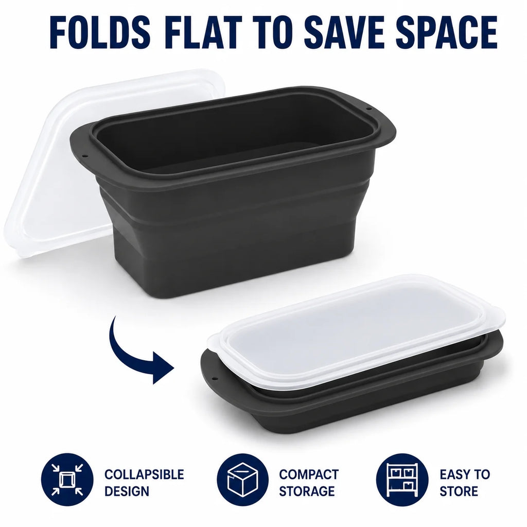 Extra Large Collapsible Silicone Ice Block Mold with Lid | 8 lb Silicone Ice Mold Axl
