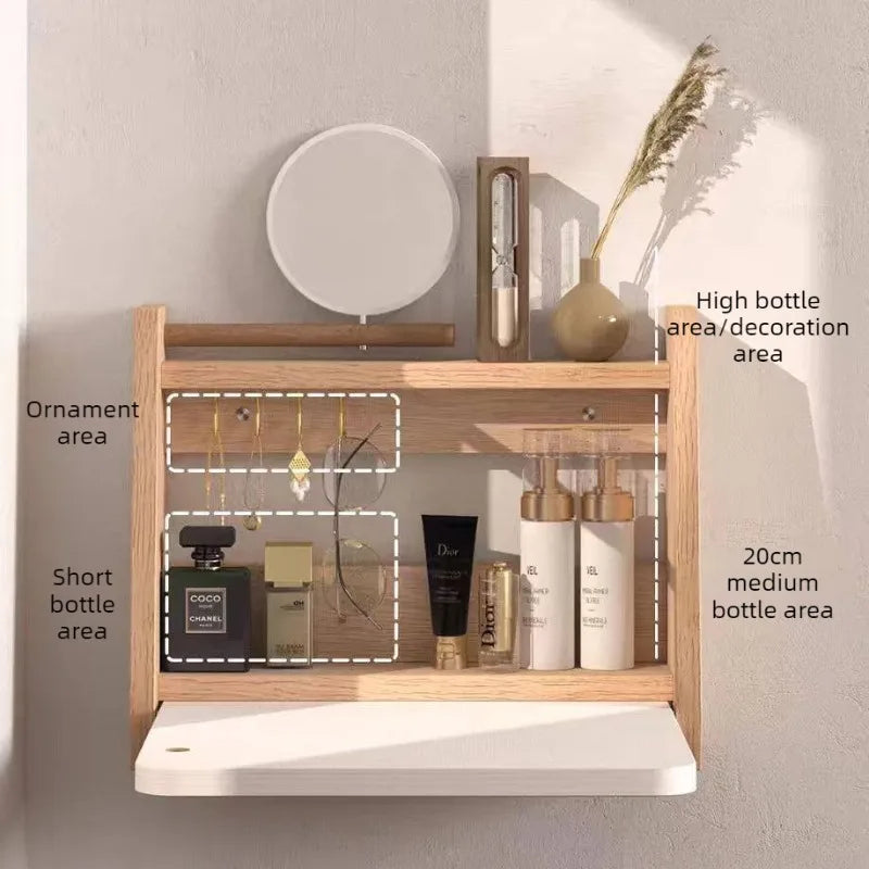 Wall-Mount Wooden Vanity Dressing Table with Mirror | Modern Vanity Dressing Table Axl