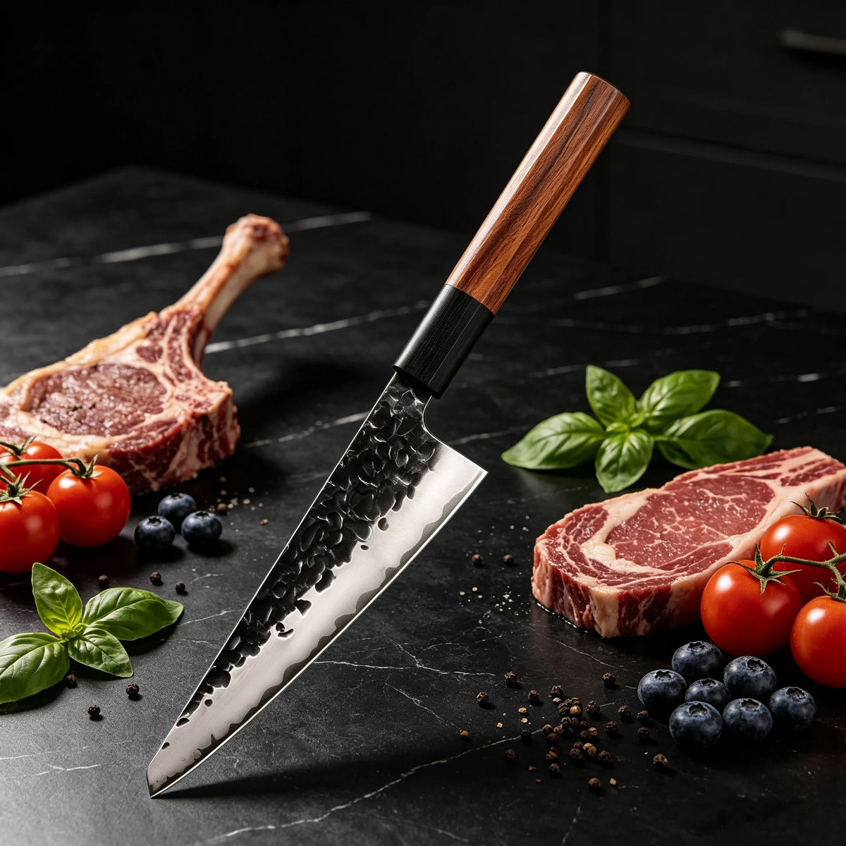Hand Hammered Kiritsuke Chef Knife – Japanese Stainless Steel Japanese Chef Knife Axl