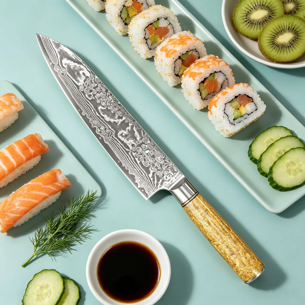 67-Layer Damascus Steel Chef Knife – Sharp Kitchen Cleaver Damascus Chef Knife Axl