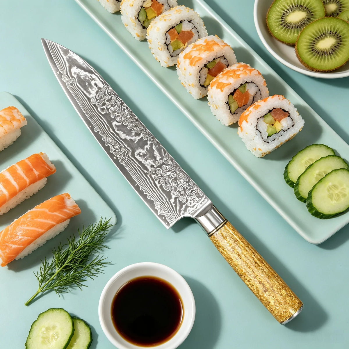 67-Layer Damascus Steel Chef Knife – Sharp Kitchen Cleaver Damascus Chef Knife Axl