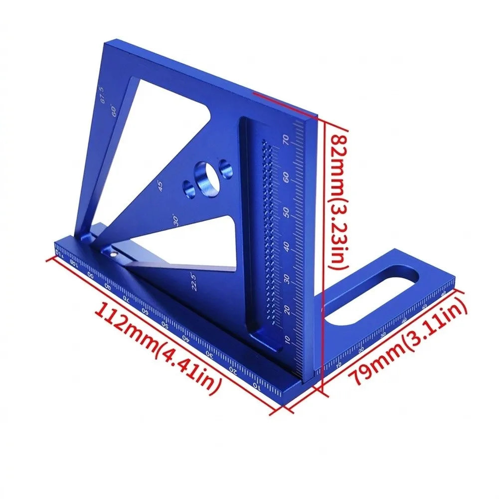 Aluminum Alloy Woodworking Miter Triangle Ruler & Protractor Woodworking Measuring Tool Axl