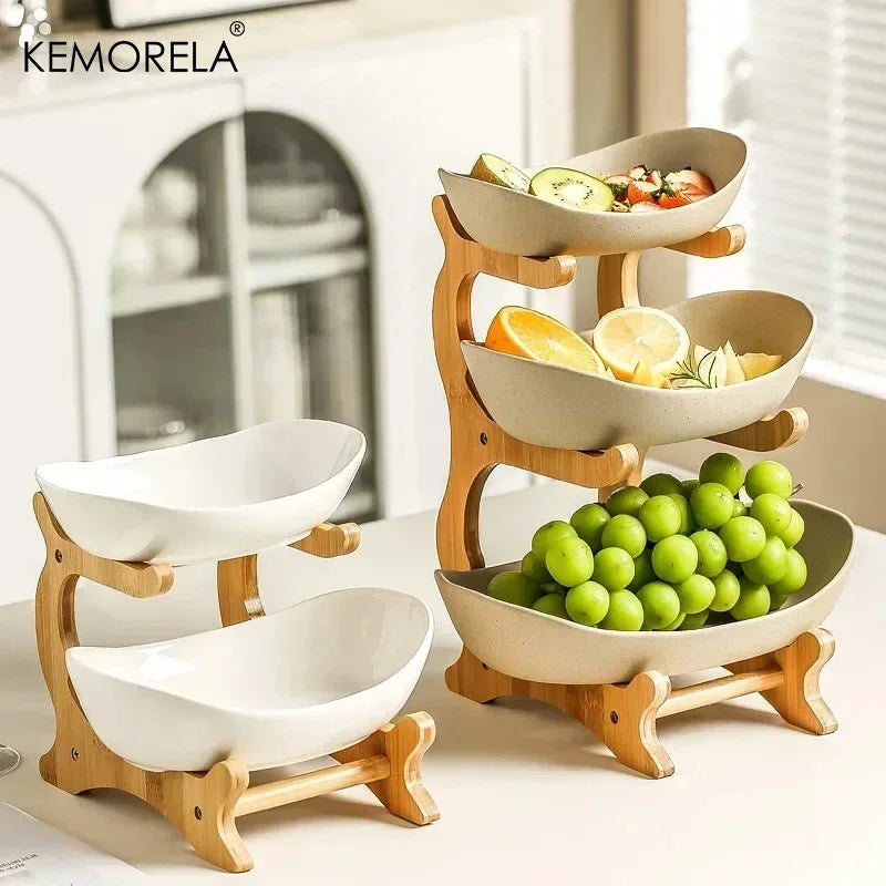 2/3 Layer Fruit Plate – Modern Plastic Tiered Snack Dish Stand Tiered Serving Stand Axl