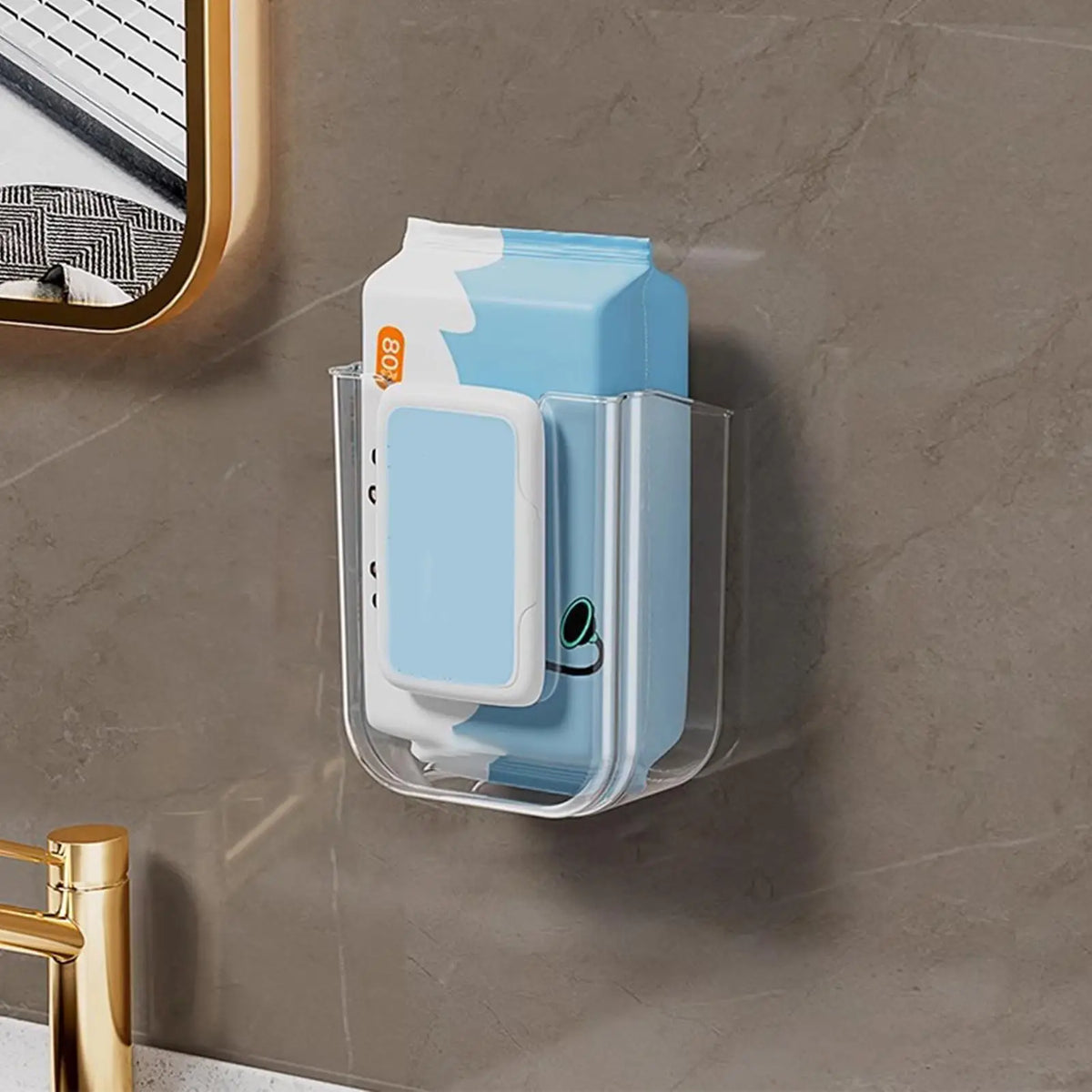 Wall-Mounted Tissue & Wet Wipe Dispenser – No-Drill Tissue Dispenser Axl