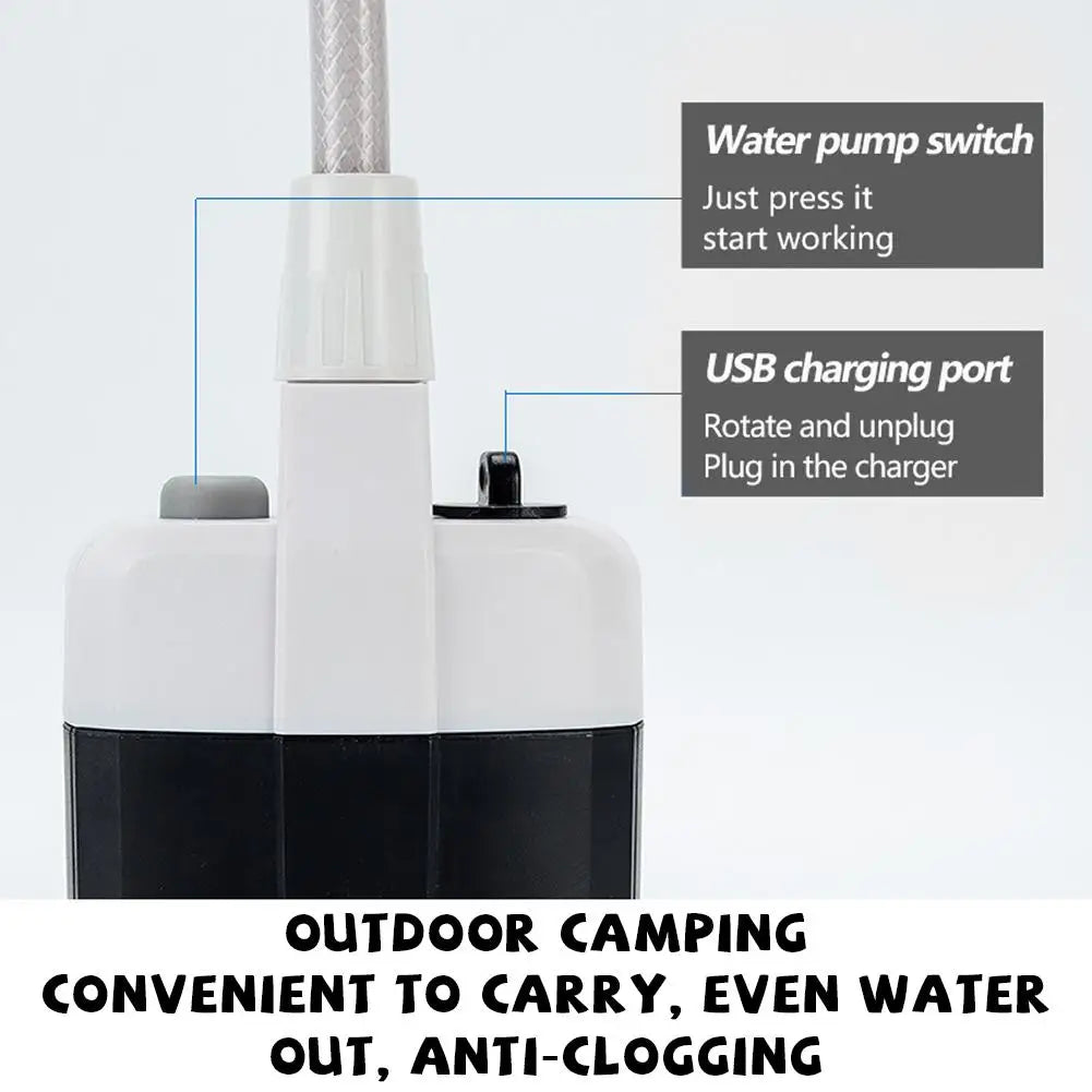 Portable Electric Camping Shower – USB Rechargeable Pump Camping Shower Pump Axl