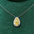 Huitan Pink & Yellow CZ Pear Pendant Necklace for Women Pendant Necklace Axl XL752 42cm 5cm