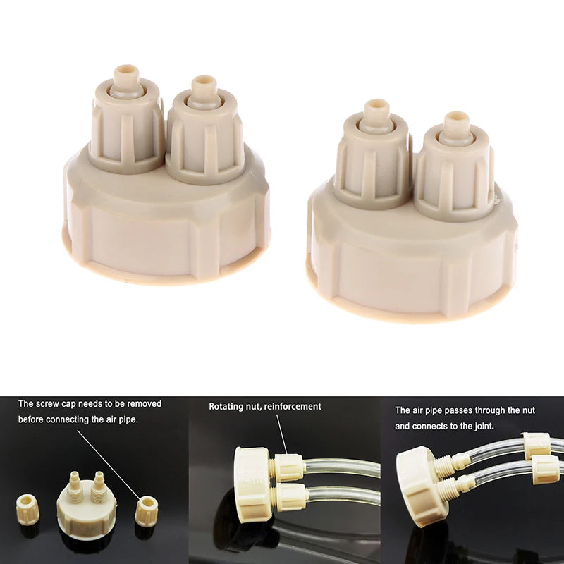 2-Pack Aquarium CO2 Gauge Bottle Cap – DIY CO2 Diffuser Kit CO2 Aquarium Accessory Axl