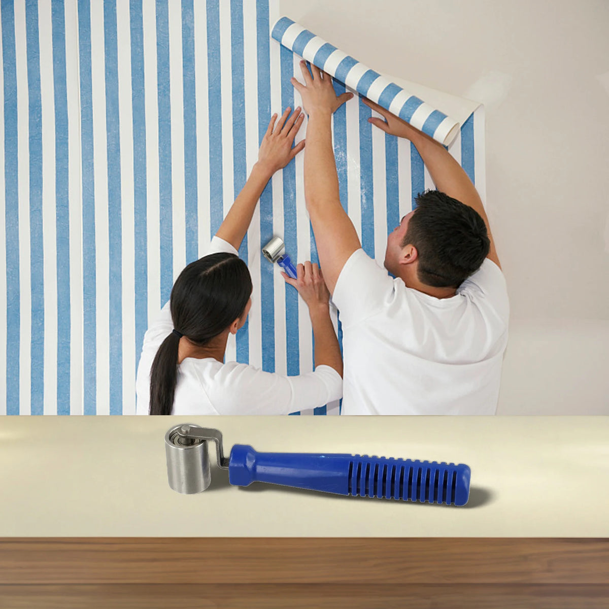 Wallpaper Seam Roller – 18cm Anti-Slip Stainless Steel Tool Wallpaper Seam Roller Axl