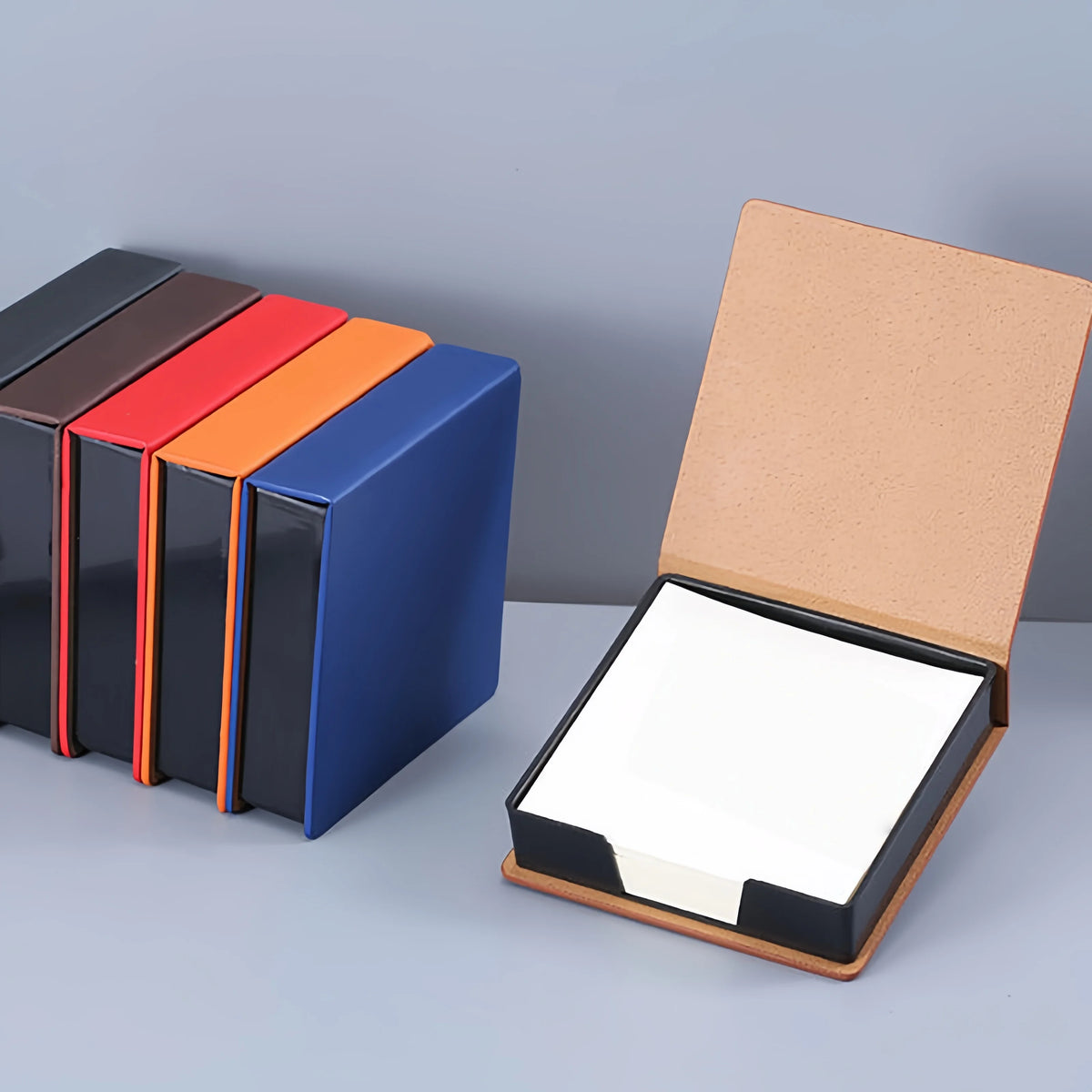 3D Brick PU Leather Sticky Note Holder – 180 Pages Desk Organizer Sticky Note Holder Axl