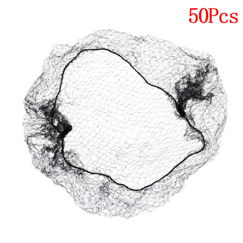 50 Pcs Invisible Elastic Hair Nets – Black Nylon Snood Wig Cap Hair Nets Axl 50Pcs