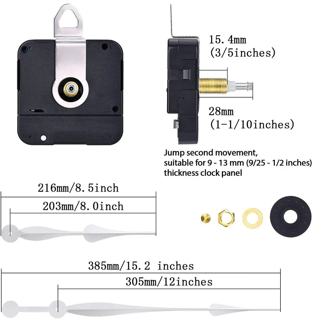 Silent High Torque Quartz Wall Clock Movement DIY Kit 30cm Clock Movement Kit Axl