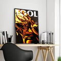 Floral Canvas Wall Art – Frameless Poster for Home Décor Canvas Wall Art Axl Black6 21X30cmFrameless