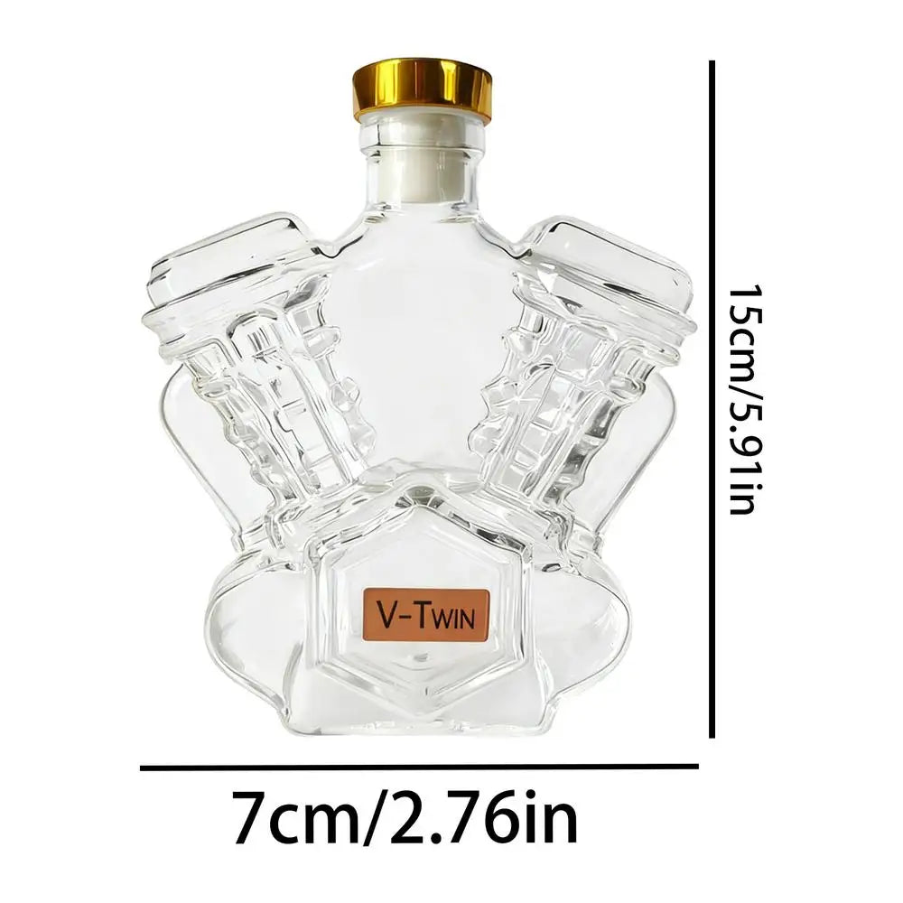 V-Twin Motorcycle Engine Whiskey Decanter | Crystal Glass Whiskey Decanter Axl 1pcs